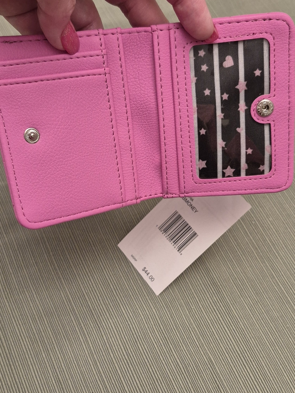 Betsey Johnson Luv Betsey Pink Quilted Heart Compact Wallet $44 MSRP NWT - Picture 4 of 6